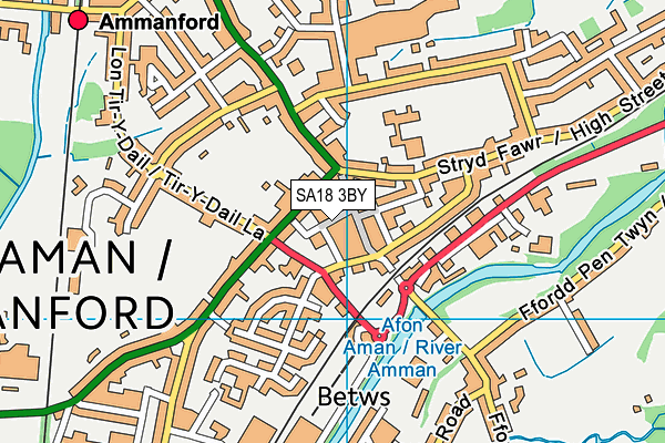 SA18 3BY map - OS VectorMap District (Ordnance Survey)