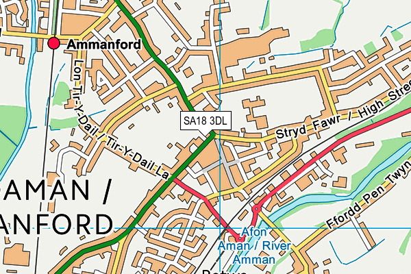 SA18 3DL map - OS VectorMap District (Ordnance Survey)