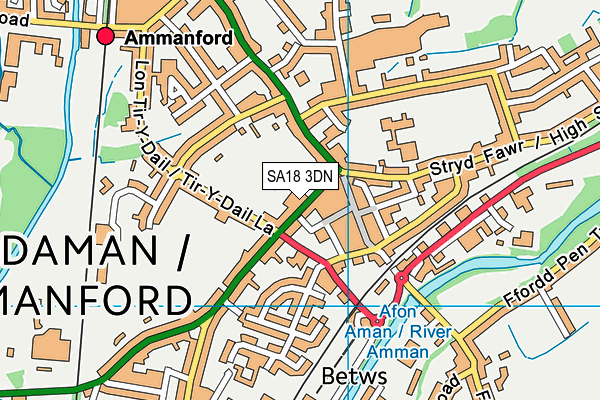 Map of THE CHIPPY AMMANFORD LIMITED at district scale