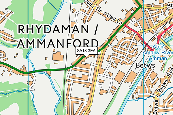 SA18 3EA map - OS VectorMap District (Ordnance Survey)