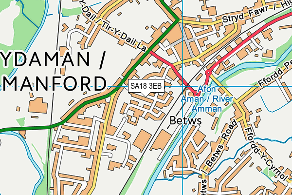 SA18 3EB map - OS VectorMap District (Ordnance Survey)