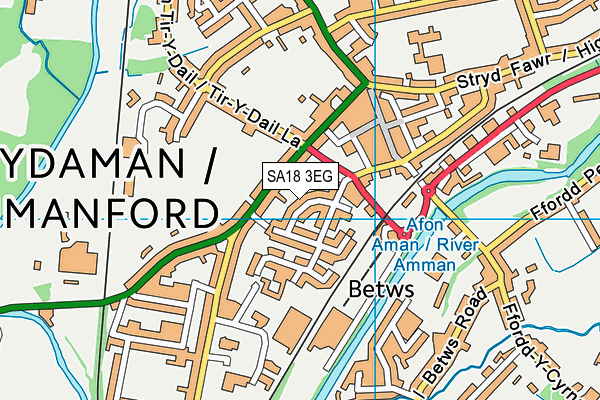 SA18 3EG map - OS VectorMap District (Ordnance Survey)