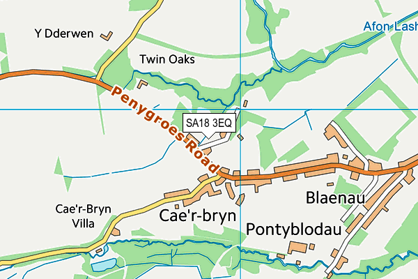 SA18 3EQ map - OS VectorMap District (Ordnance Survey)