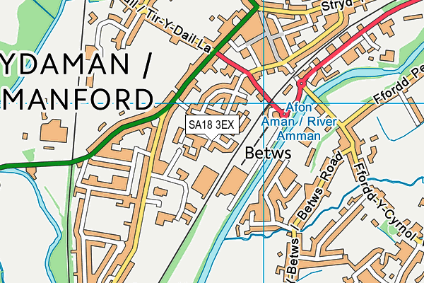 SA18 3EX map - OS VectorMap District (Ordnance Survey)