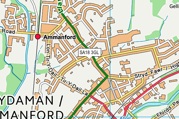 SA18 3GL map - OS VectorMap District (Ordnance Survey)