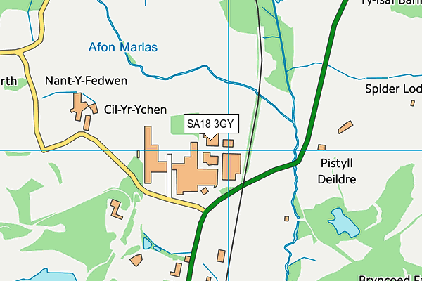 SA18 3GY map - OS VectorMap District (Ordnance Survey)