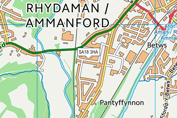 SA18 3HA map - OS VectorMap District (Ordnance Survey)