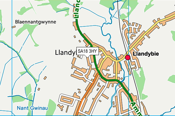 SA18 3HY map - OS VectorMap District (Ordnance Survey)