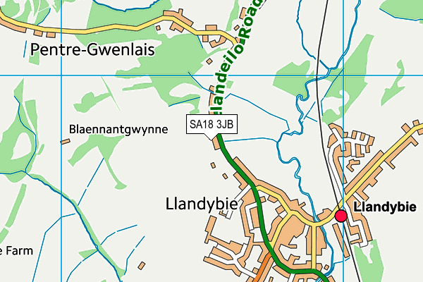 Llandybie Primary map (SA18 3JB) - OS VectorMap District (Ordnance Survey)