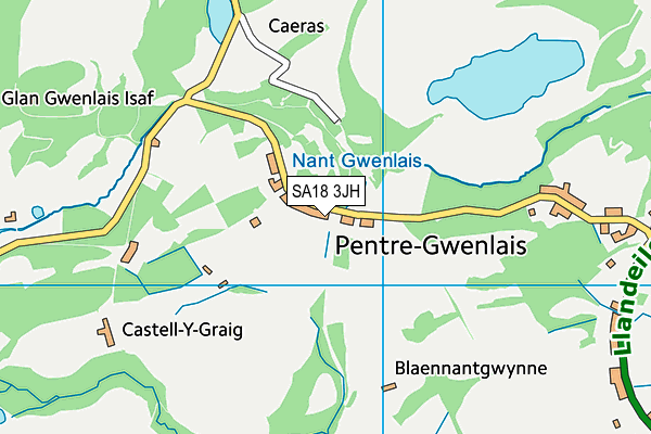 SA18 3JH map - OS VectorMap District (Ordnance Survey)