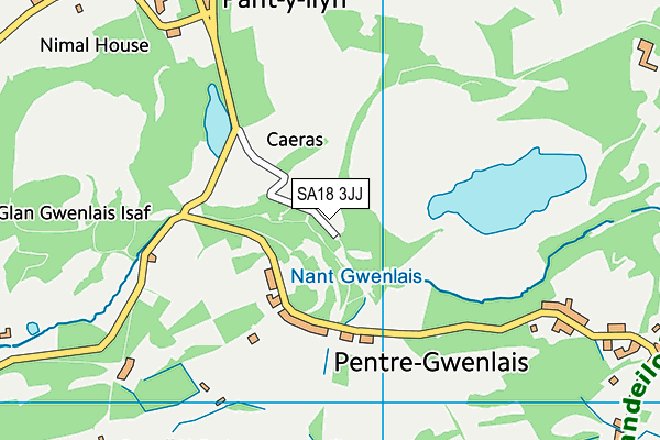 SA18 3JJ map - OS VectorMap District (Ordnance Survey)