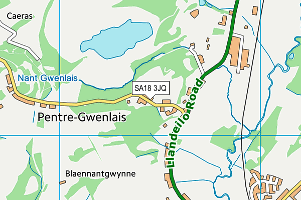 SA18 3JQ map - OS VectorMap District (Ordnance Survey)