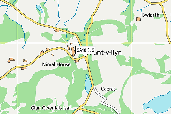 SA18 3JS map - OS VectorMap District (Ordnance Survey)