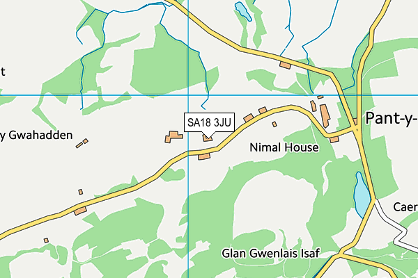 SA18 3JU map - OS VectorMap District (Ordnance Survey)