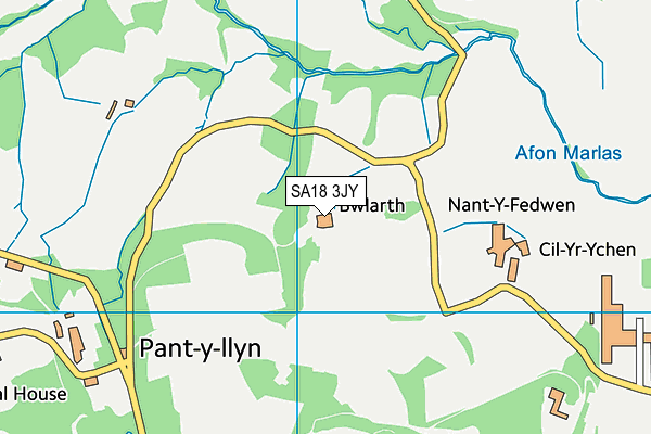 SA18 3JY map - OS VectorMap District (Ordnance Survey)