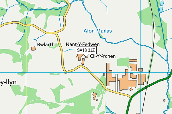 SA18 3JZ map - OS VectorMap District (Ordnance Survey)