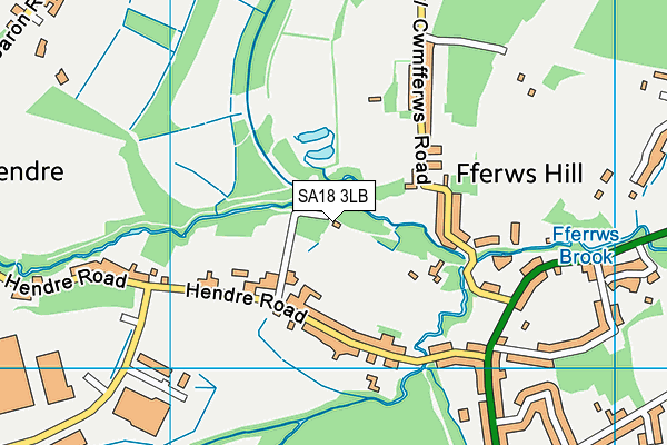 SA18 3LB map - OS VectorMap District (Ordnance Survey)