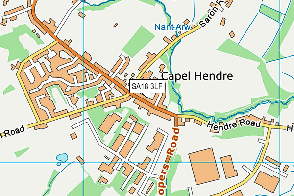 SA18 3LF map - OS VectorMap District (Ordnance Survey)