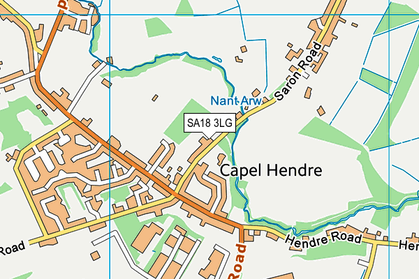 SA18 3LG map - OS VectorMap District (Ordnance Survey)