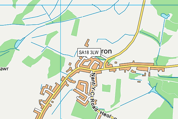 SA18 3LW map - OS VectorMap District (Ordnance Survey)