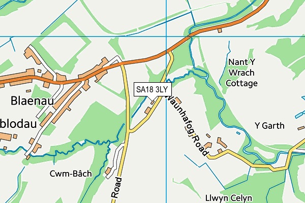 SA18 3LY map - OS VectorMap District (Ordnance Survey)