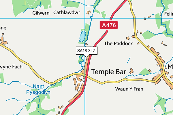 SA18 3LZ map - OS VectorMap District (Ordnance Survey)