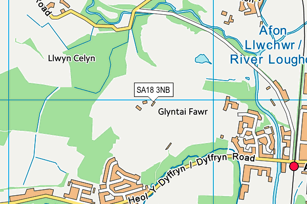 SA18 3NB map - OS VectorMap District (Ordnance Survey)