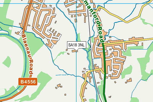 SA18 3NL map - OS VectorMap District (Ordnance Survey)