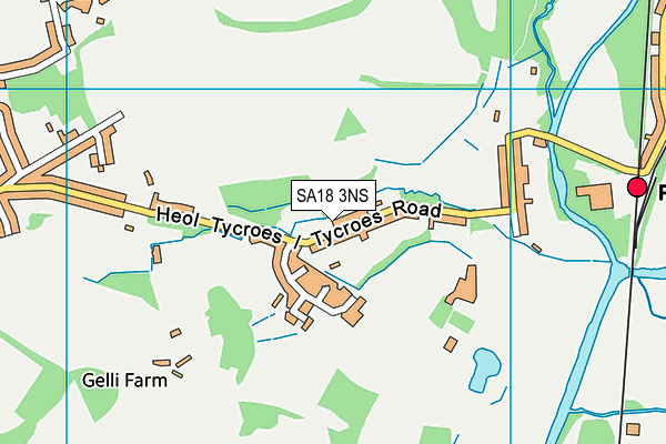 SA18 3NS map - OS VectorMap District (Ordnance Survey)