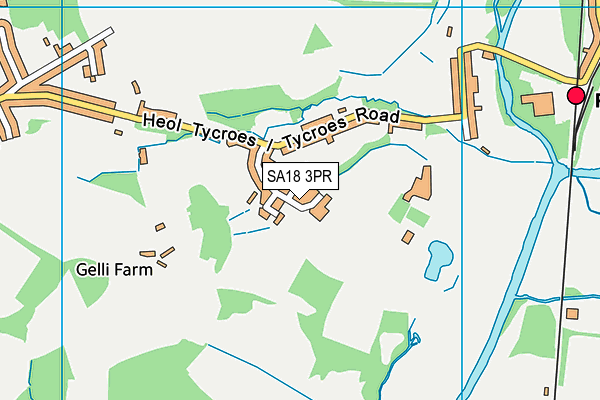 SA18 3PR map - OS VectorMap District (Ordnance Survey)