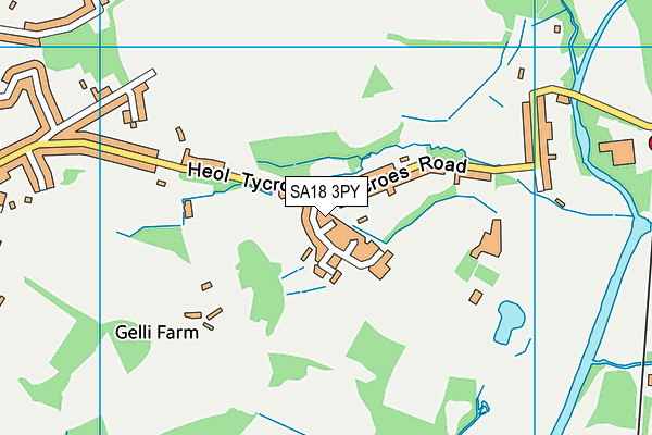 SA18 3PY map - OS VectorMap District (Ordnance Survey)