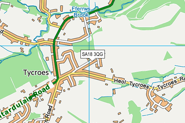 SA18 3QG map - OS VectorMap District (Ordnance Survey)