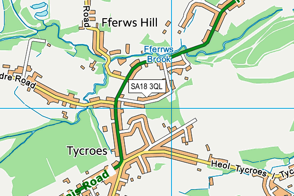 SA18 3QL map - OS VectorMap District (Ordnance Survey)