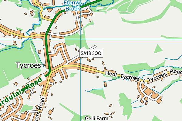 SA18 3QQ map - OS VectorMap District (Ordnance Survey)