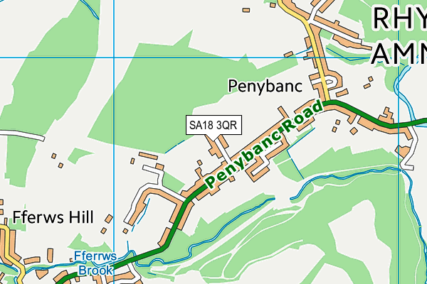 SA18 3QR map - OS VectorMap District (Ordnance Survey)