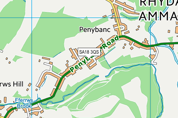 SA18 3QS map - OS VectorMap District (Ordnance Survey)