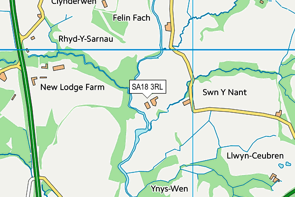 SA18 3RL map - OS VectorMap District (Ordnance Survey)