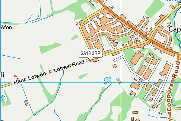 SA18 3RP map - OS VectorMap District (Ordnance Survey)