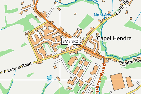 SA18 3RQ map - OS VectorMap District (Ordnance Survey)