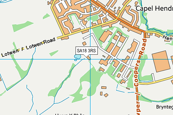 SA18 3RS map - OS VectorMap District (Ordnance Survey)