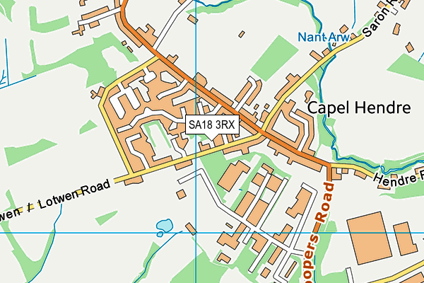 SA18 3RX map - OS VectorMap District (Ordnance Survey)