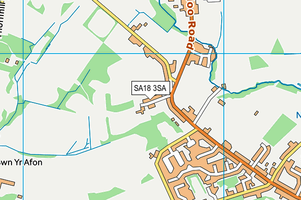 SA18 3SA map - OS VectorMap District (Ordnance Survey)