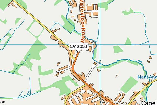 SA18 3SB map - OS VectorMap District (Ordnance Survey)