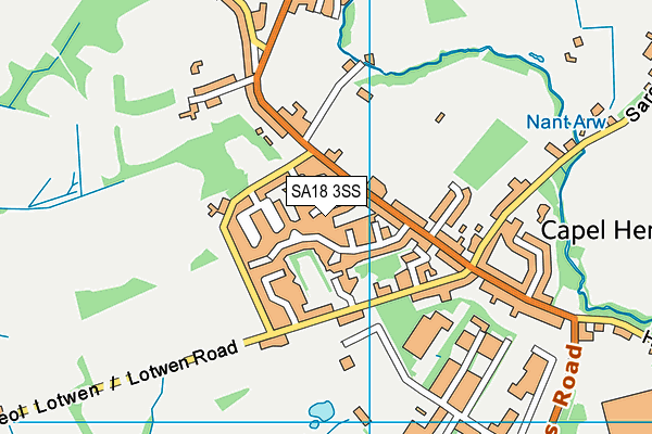 SA18 3SS map - OS VectorMap District (Ordnance Survey)