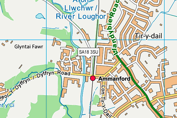 SA18 3SU map - OS VectorMap District (Ordnance Survey)