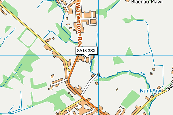SA18 3SX map - OS VectorMap District (Ordnance Survey)