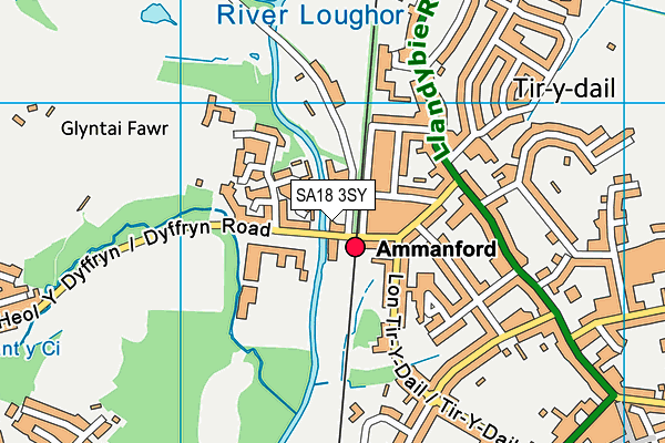 SA18 3SY map - OS VectorMap District (Ordnance Survey)