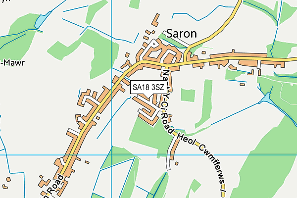 SA18 3SZ map - OS VectorMap District (Ordnance Survey)