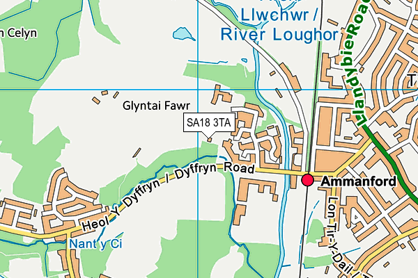 SA18 3TA map - OS VectorMap District (Ordnance Survey)