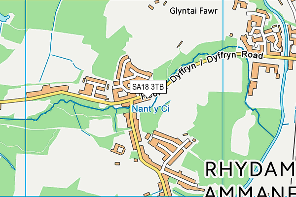 SA18 3TB map - OS VectorMap District (Ordnance Survey)